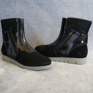 TSUBO - BLACK PATENT CALFHAIR ZIPPERED BOOTS "NEW"